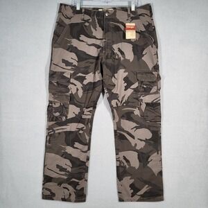 Wrangler Authentics Pants‎ Mens 38x30 Camouflage Premium Cotton Cargo